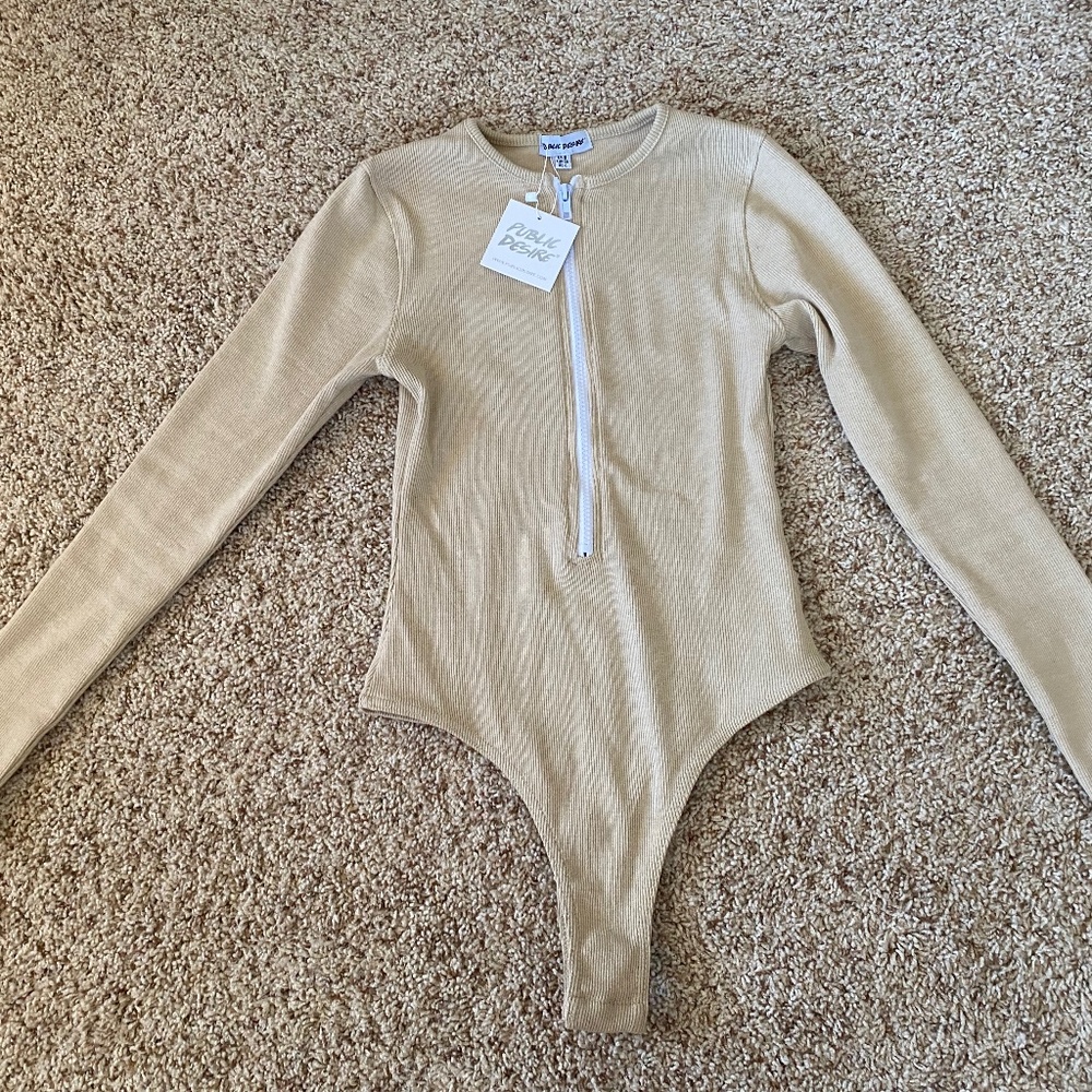 NWT Public Desire half zip bodysuit